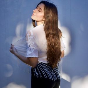 Sweet White Lace Crop from Belgium